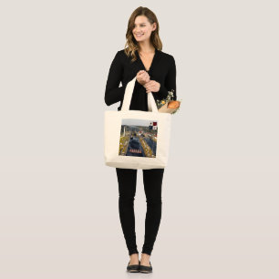 PA0003 America - Panama - Canal Locks - panoramic Large Tote Bag