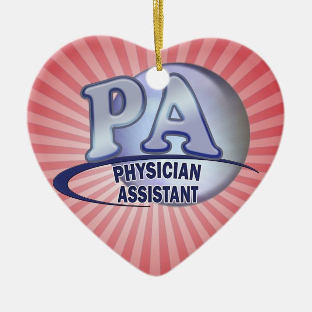 PA BLUE LOGO PHYSICIAN ASSISTANT CERAMIC ORNAMENT (Front)