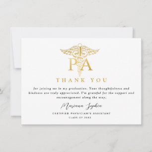 PA Caduceus Graduation Thank You Card