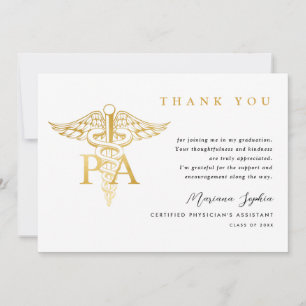 PA Caduceus Graduation Thank You Card