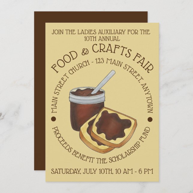 PA Dutch Apple Butter Food Craft Fair Festival Invitation (Front/Back)