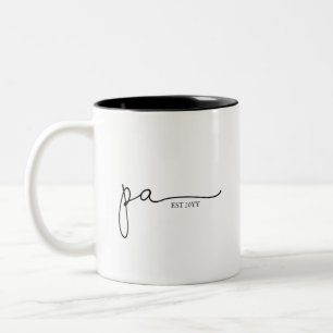 Pa Established   Grandpa Gift Two-Tone Coffee Mug