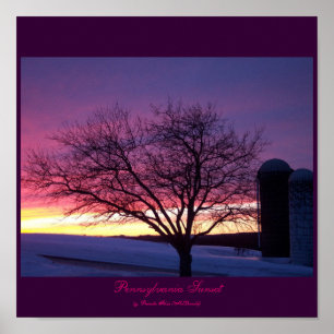 Pa Farm Sunset Poster