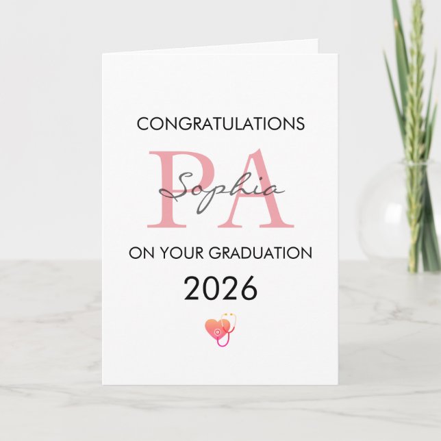 PA Graduation Personalised Name Class of 2026 Card (Front)