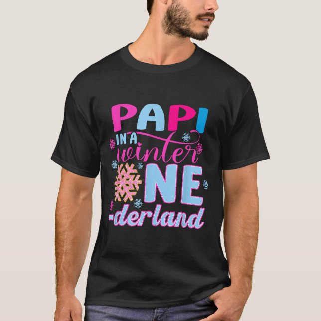 Pa In A Winter Onederland Bday Girl Sweet Snowflak T-Shirt (Front)