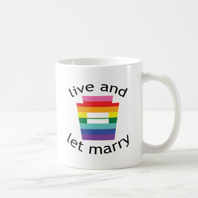PA Keystone Equality Rainbow Live Marry blk font Coffee Mug (Right)