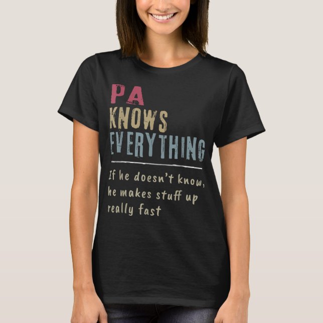Pa Know Everything - Grandpa Gift T-Shirt (Front)