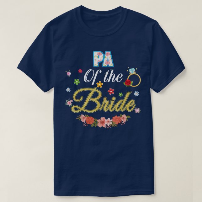 Pa Of The Bride Wedding Party Family Flower Ring G T-Shirt (Design Front)