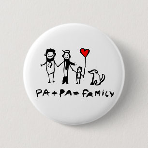 Pa + Pa = Family 6 Cm Round Badge