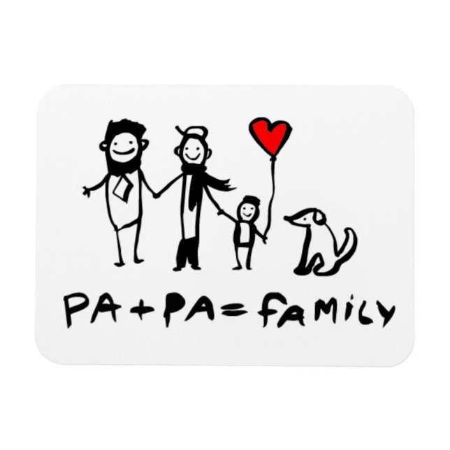 Pa + Pa = Family Magnet (Horizontal)