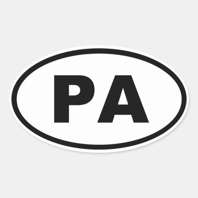 PA Pennsylvania Oval Sticker (Front)