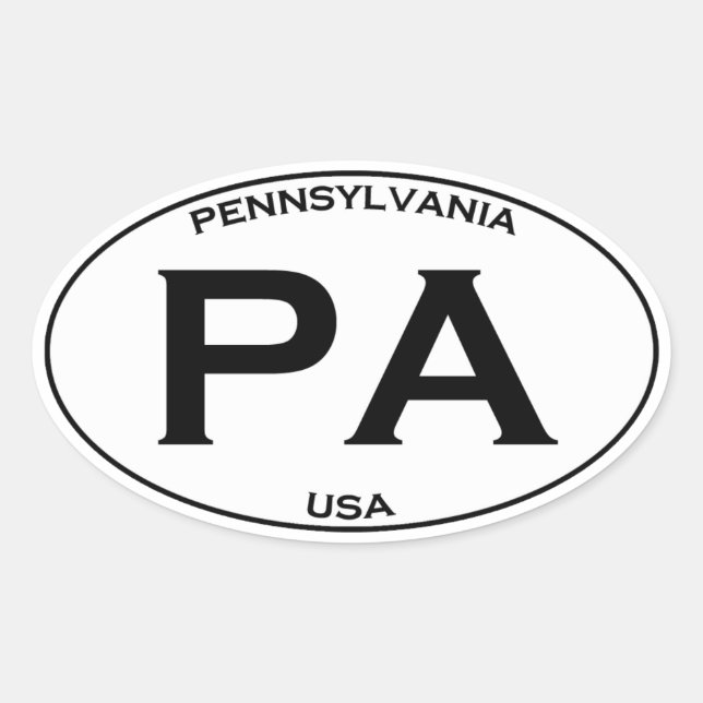 PA - Pennsylvania USA Oval Logo Oval Sticker (Front)
