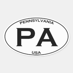 PA - Pennsylvania USA Oval Logo Sticker