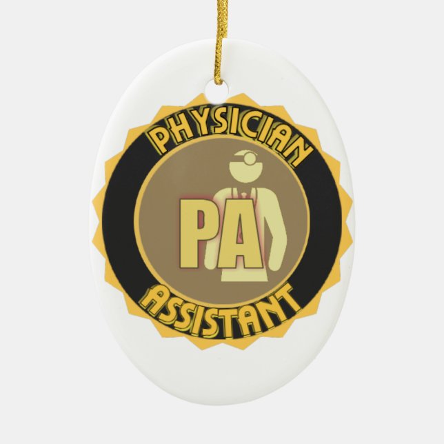 PA PHYSICIAN  ASSISTANT LOGO CERAMIC TREE DECORATION (Front)