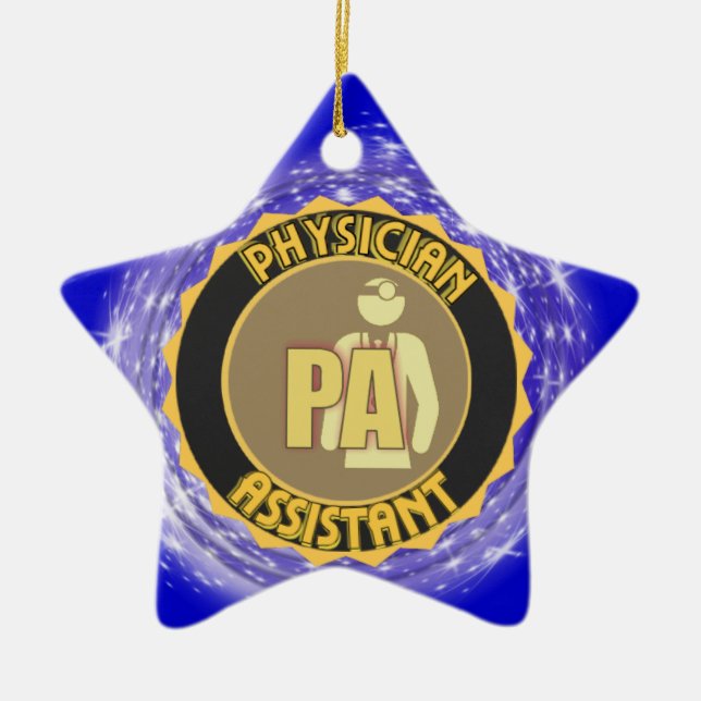 PA PHYSICIAN  ASSISTANT LOGO CERAMIC TREE DECORATION (Front)