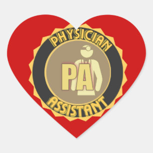 PA PHYSICIAN  ASSISTANT LOGO HEART STICKER
