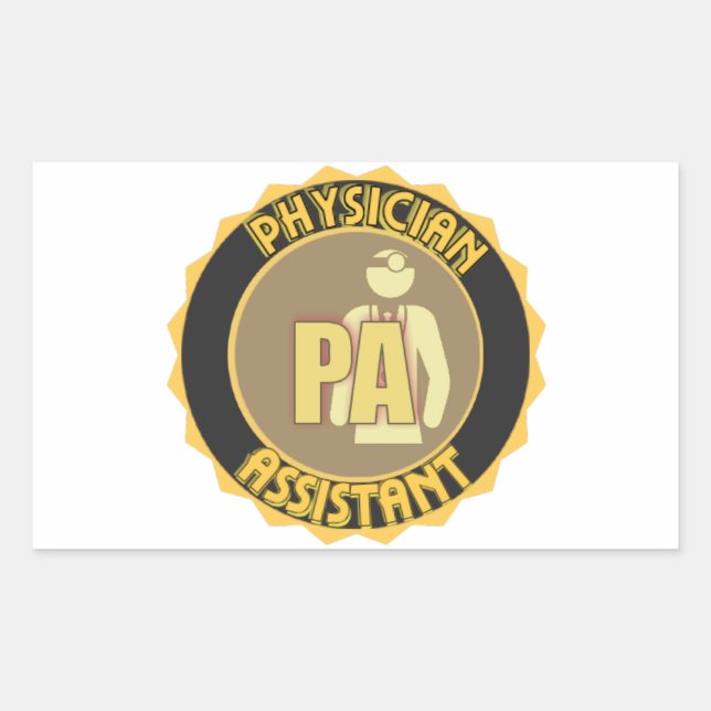 PA PHYSICIAN  ASSISTANT LOGO RECTANGULAR STICKER (Front)