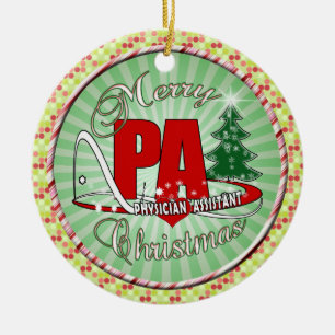 PA PHYSICIAN  ASSISTANT MERRY CHRISTMAS CERAMIC ORNAMENT