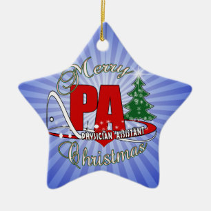 PA PHYSICIAN  ASSISTANT MERRY CHRISTMAS CERAMIC TREE DECORATION