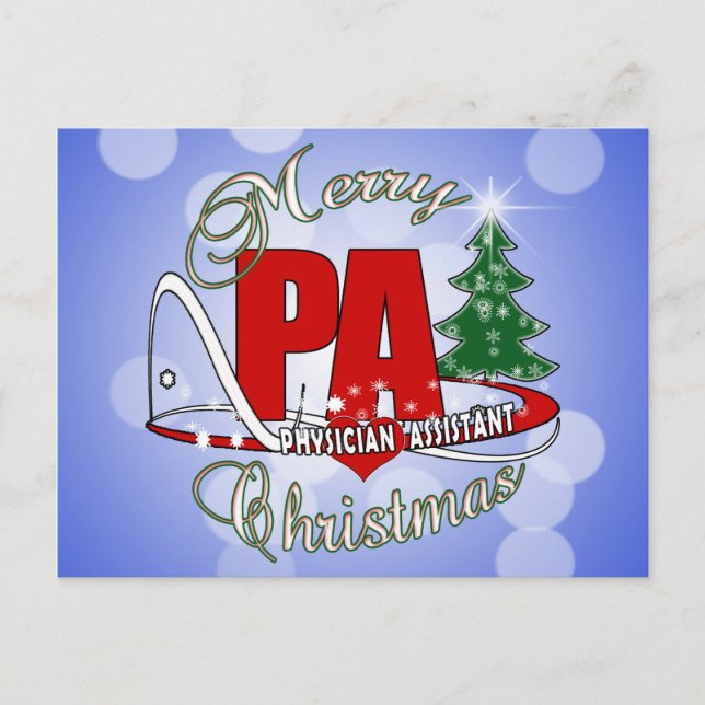 PA PHYSICIAN  ASSISTANT MERRY CHRISTMAS HOLIDAY POSTCARD (Front)