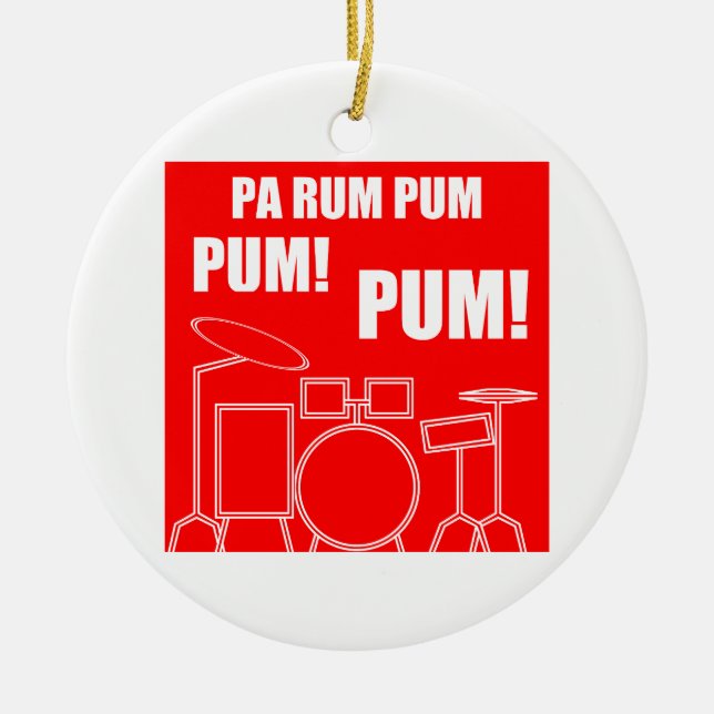 Pa Rum Pum Pum Pum Ceramic Tree Decoration (Front)