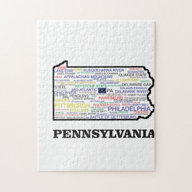 PA WORD STATE JIGSAW PUZZLE (Vertical)