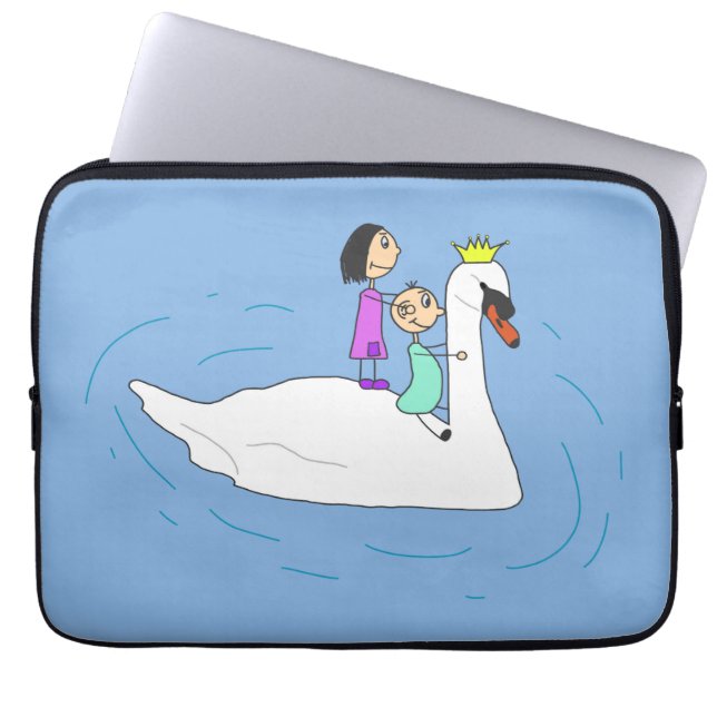 Paar auf Schwan Laptop Sleeve (Front)