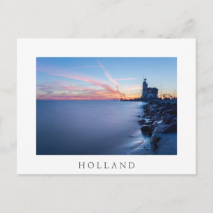 Paard van Marken lighthouse in a blue sunrise Postcard