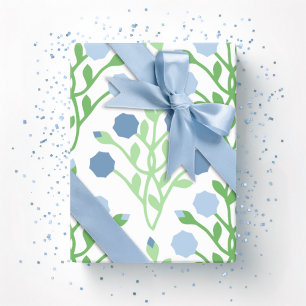 Pabla Petal Lattice in Slate and Green Wrapping Paper