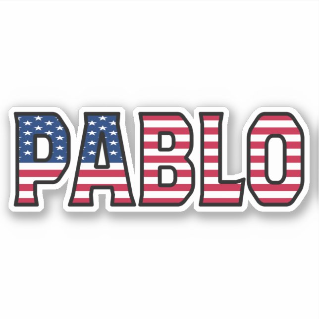Pablo Name First Name USA Sticker Stickerset (Front)