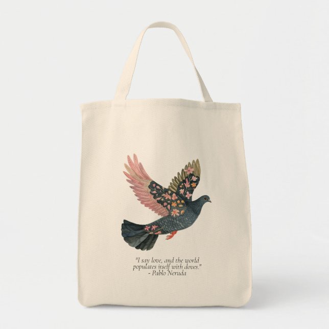 Pablo Neruda Quote Tote Bag (Front)