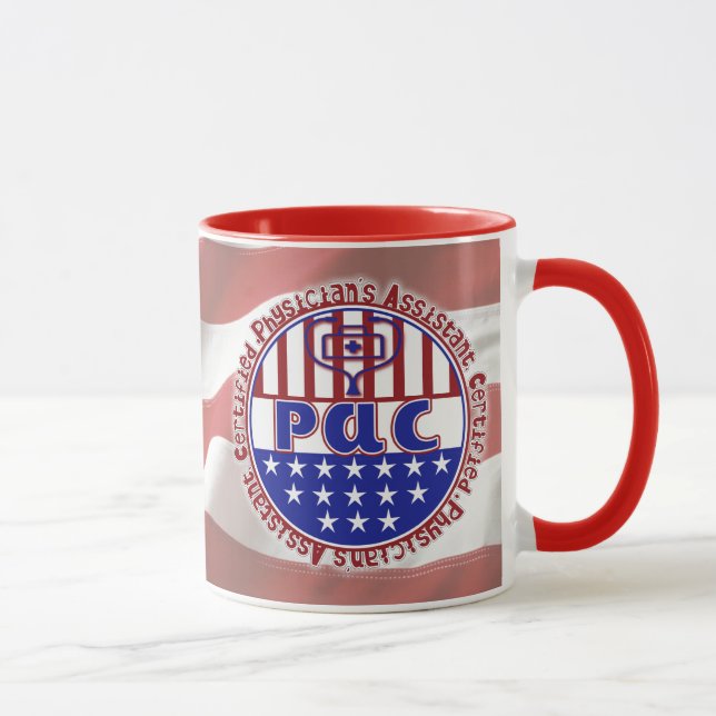 PAC  Certified Physician Assistant PATRIOTIC FLAG Mug (Right)
