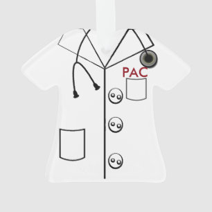 PAC LAB COAT CHRISTMAS ORNAMENT 2 SIDES CUSTOMIZE
