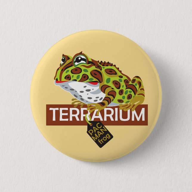 pac-man horned frog 6 cm round badge (Front)