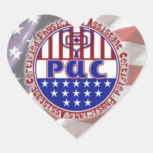 PAC PATRIOTIC FLAG LOGO HEART STICKER