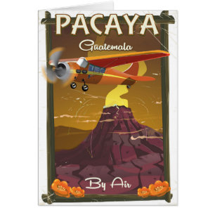 Pacaya Volcano Guatemala travel poster