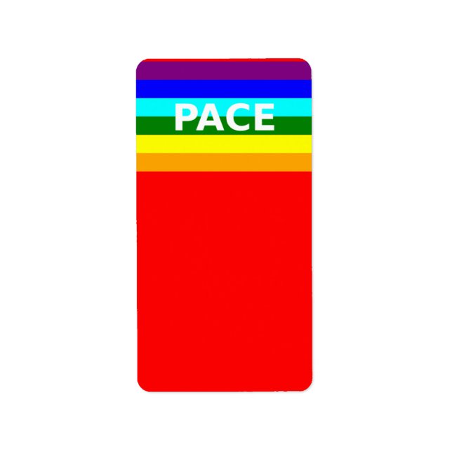 Pace(Peace) Flag Italian Address Label (Front)