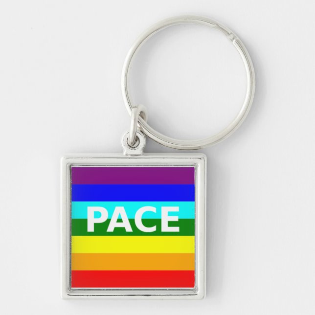 Pace(Peace) Flag Italian Key Ring (Front)