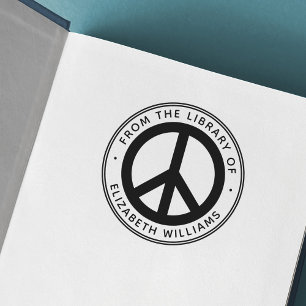 Pace symbol from the library of book custom name s self-inking stamp