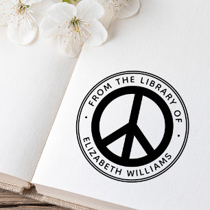 Pace symbol from the library of book custom name self-inking stamp