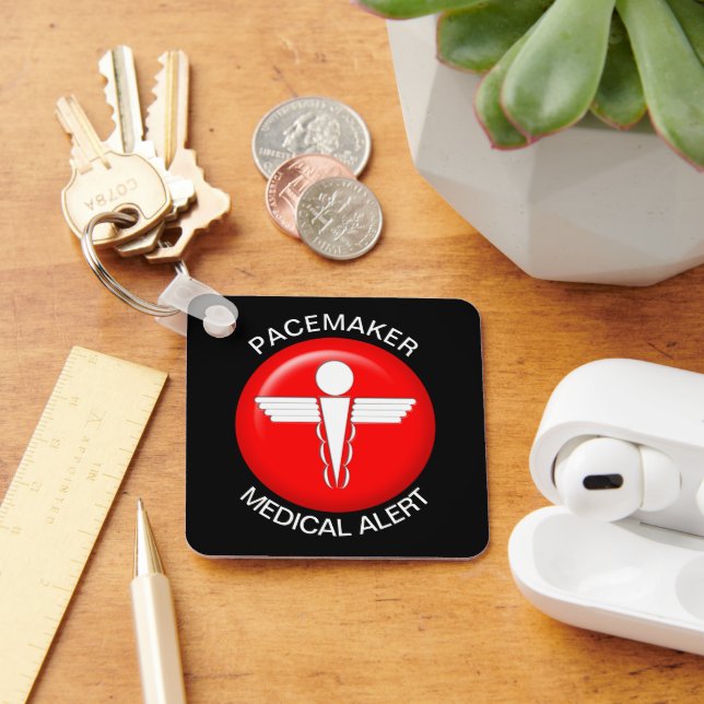Pacemaker Medical Alert - Button Keychain (Desk)