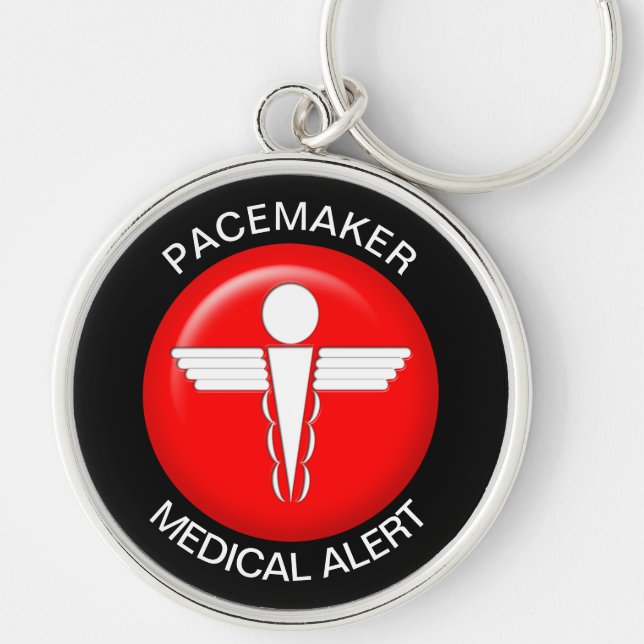 Pacemaker Medical Alert - Button Keychain (Front)