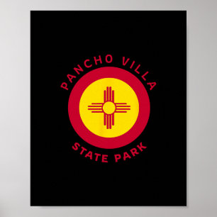 Pacho Villa State Park New Mexico Nm Flag Zia Souv Poster