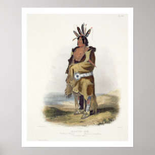 Pachtuwa-Chta, an Arrikkara Warrior, plate 27 from Poster