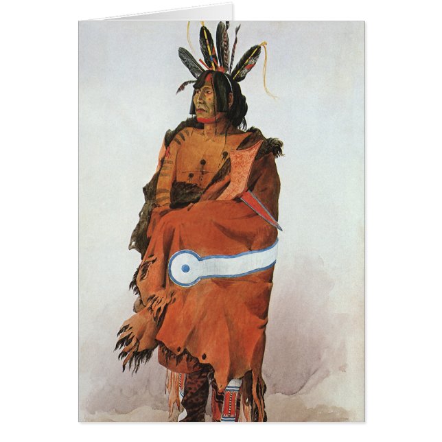 Pachtuwa-Chta, Arikara Warrior Portrait by Bodmer (Front)