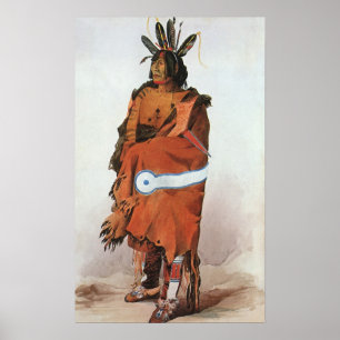 Pachtuwa-Chta, Arikara Warrior Portrait by Bodmer Poster