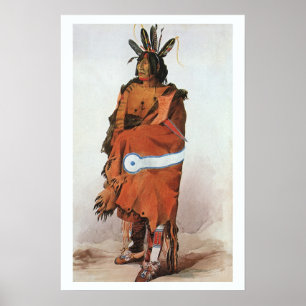 Pachtuwa-Chta, Arikara Warrior Portrait by Bodmer Poster