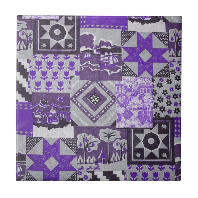 Pachwork Quilt Ceramic Tile (Front)