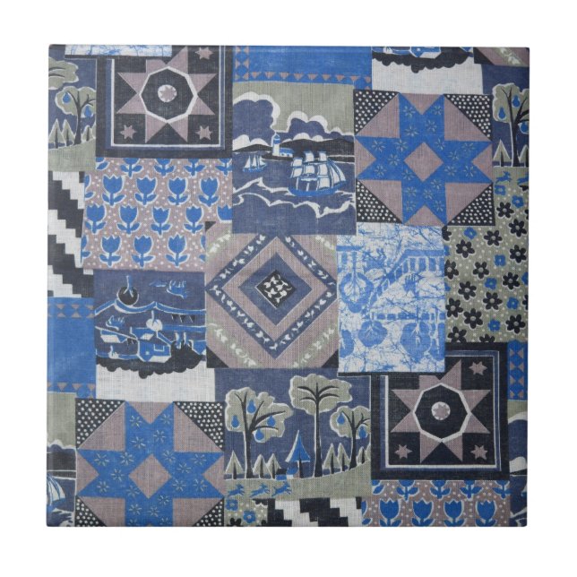 Pachwork Quilt Ceramic Tile (Front)