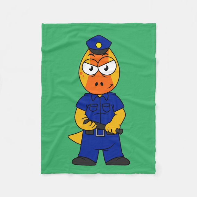 Pachycephalosaurus Police Officer. Fleece Blanket (Front)